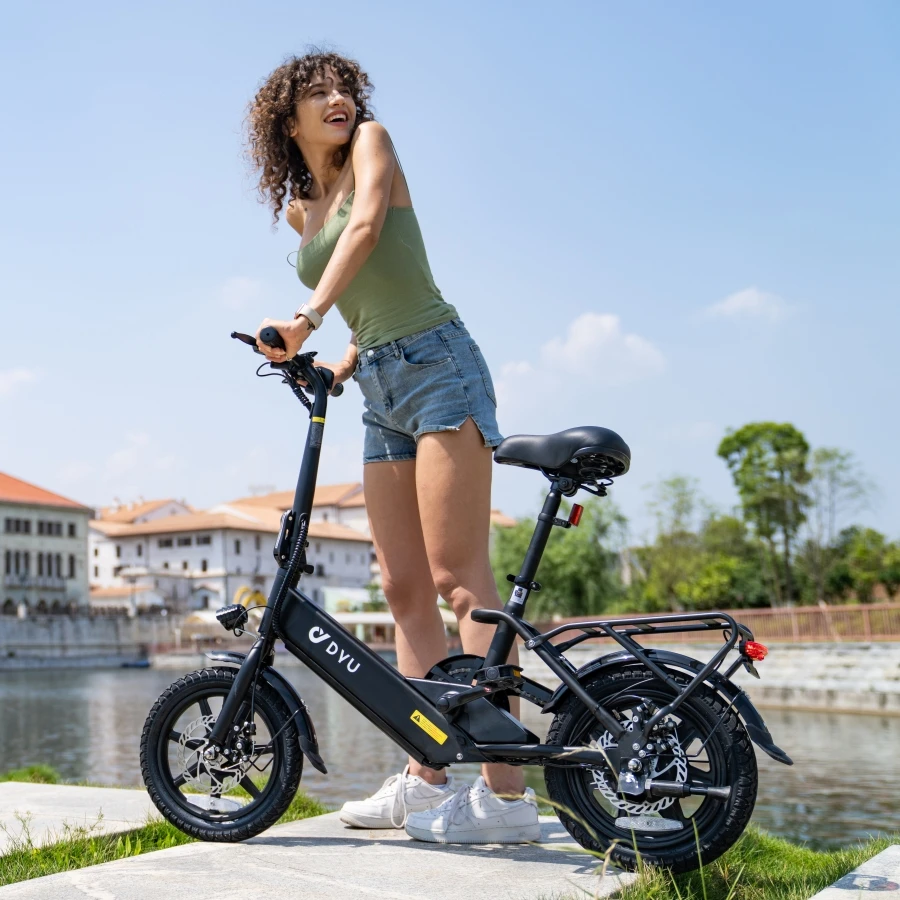 DYU C3 RTS Mini Electric Hybrid Folding Bike for Adults 2024 New Release  with 36v Lithium Battery Down Tube Position
