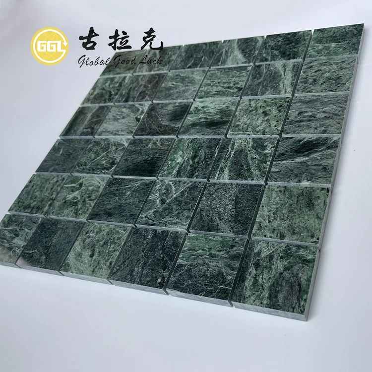 Verde alpi Green Tiles Marble Square Mosaic Bathroom Tiles Floor And Walls