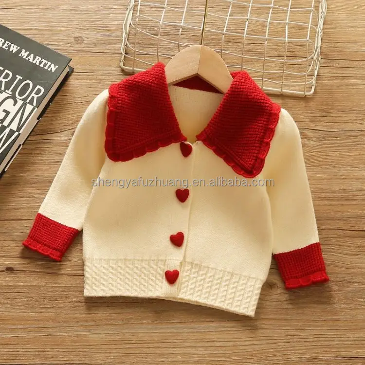 New hot spring and summer solid color hollow knitted cardigan baby girls' sweaters