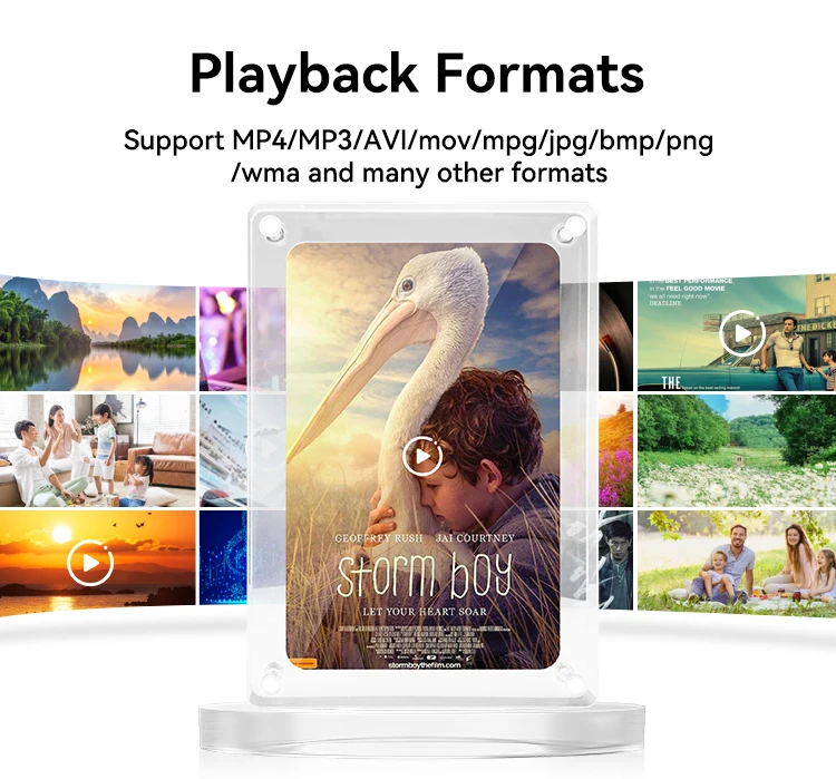 広告プレーヤーアクリルデジタルフォトフレーム透明クリスタル