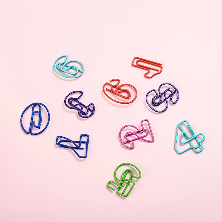 Colorful Number Shapes Clip Cheap Stationery Yes Shape Paper Clips