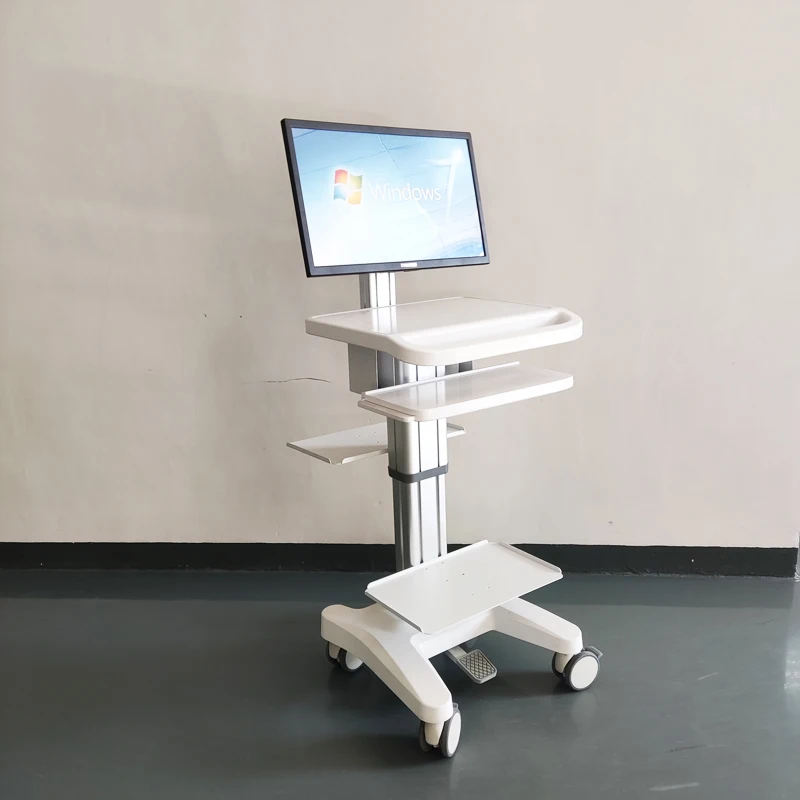 New Pattern Doctor Check-in Cart Nursing Cart Computer Trolly with Wheels and Keyboard Tray