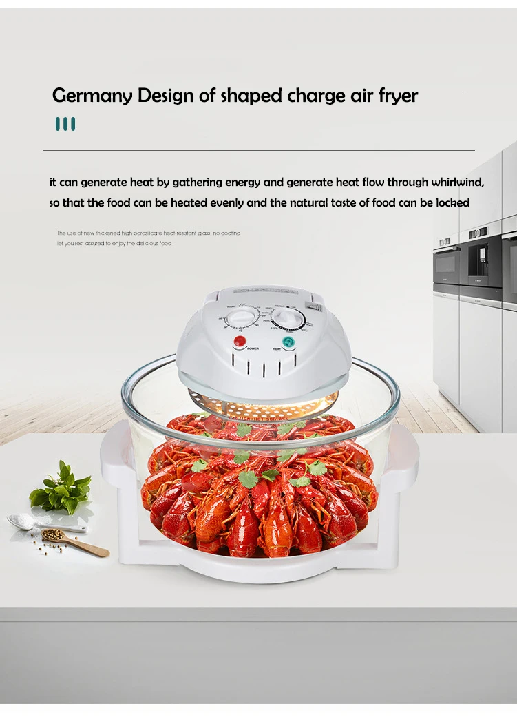 12l Freidora De Aire 1400w Halogen Oven 3 In 1 Halogen Air Fryer 8 In 1 Home Use Multifunctional