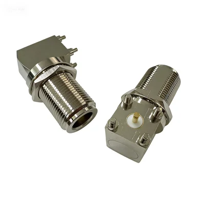 Factory Supply N-KWE RF Connector Female N Type Angle Connector PCB Mount N Connector