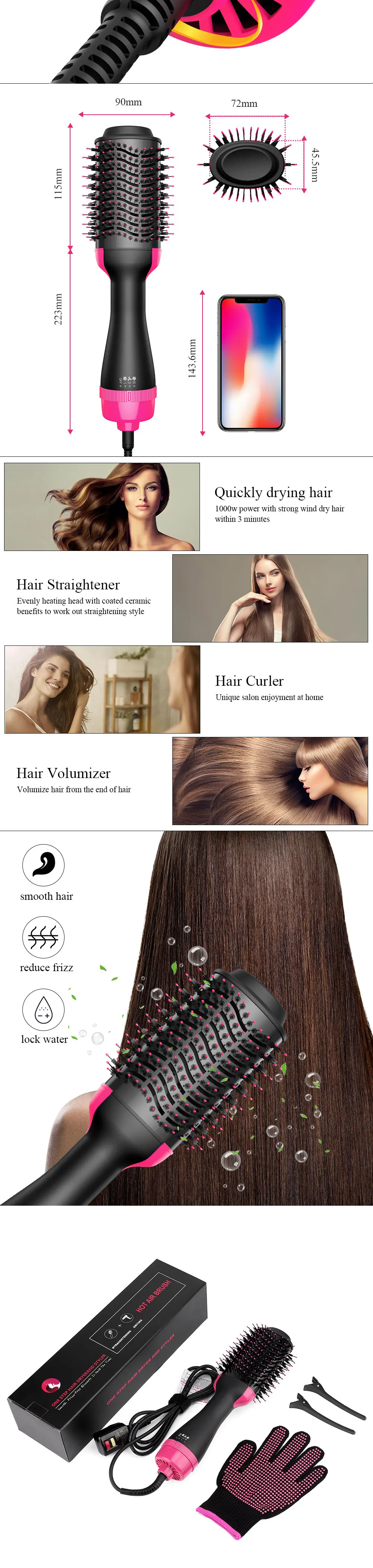 2021 Best Selling Revlon Rotating Brush Brush Long Hair Hair Dryer