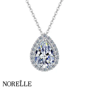 GRA Certificate Fine Moissanite Diamond Jewelry 2ct Water Drop Necklace Real 925 Silver Chain for Women Engagement Wedding Gifts