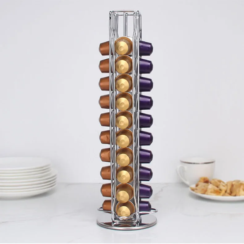 Factory Wholesale Eco-Friendly Iron Wire Coffee Capsule Rack Tableware Holder for Kitchen Storage Customizable Design