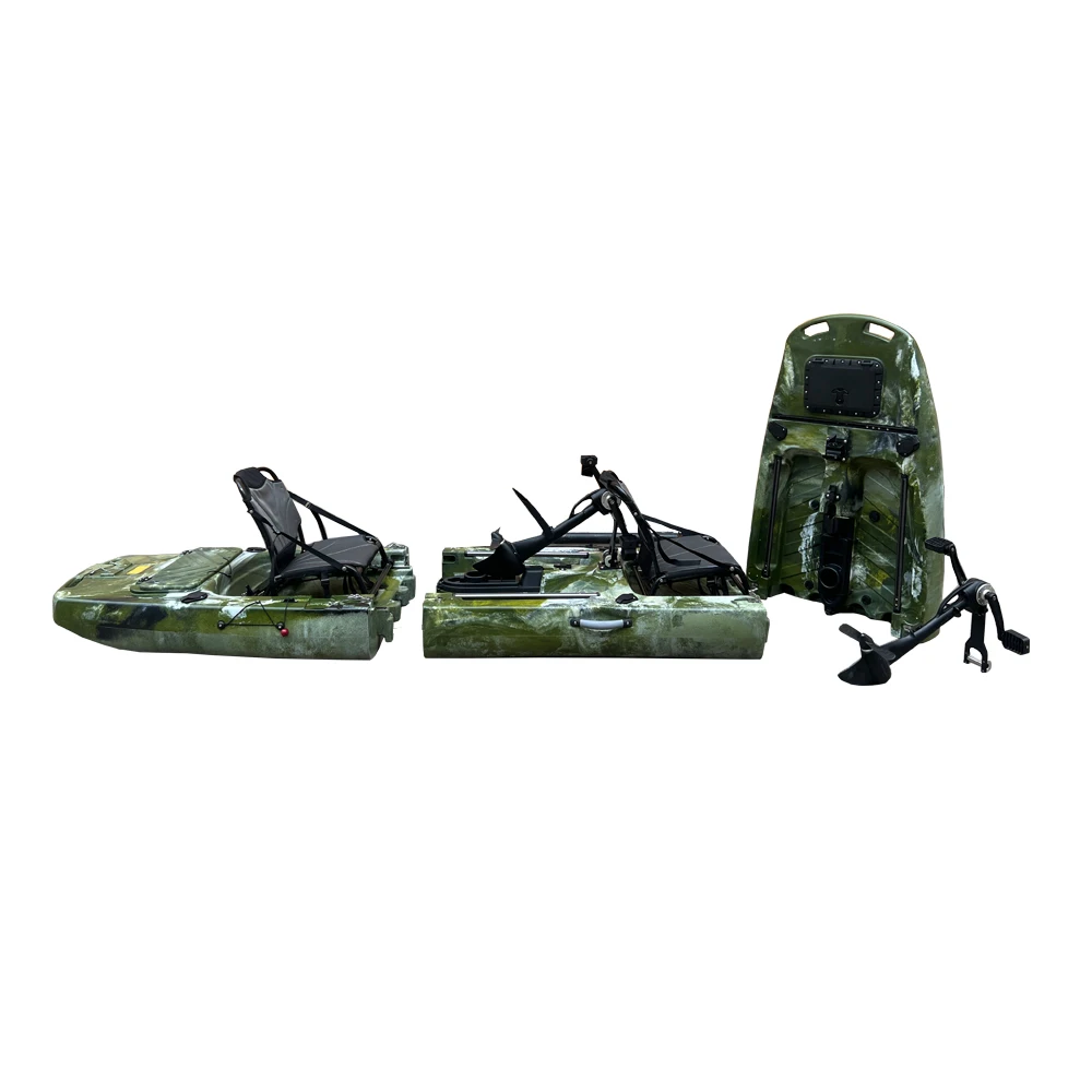 High Quality 9ft Single Person Modular Fishing Splicing Detachable Propel Kayaks Portable 2 Section Pedal Drive Kayak