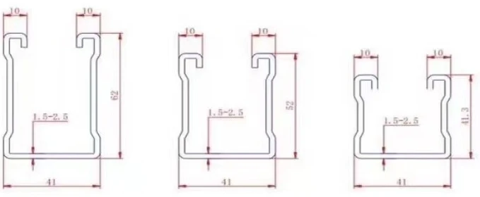 Solar Bracket System c Channel 41*41 cm Strut C Channel