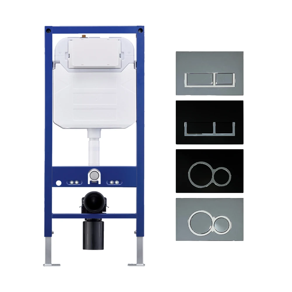 Dual Flush Concealed Cistern Hidden In Wall Hung Toilet Frame Water