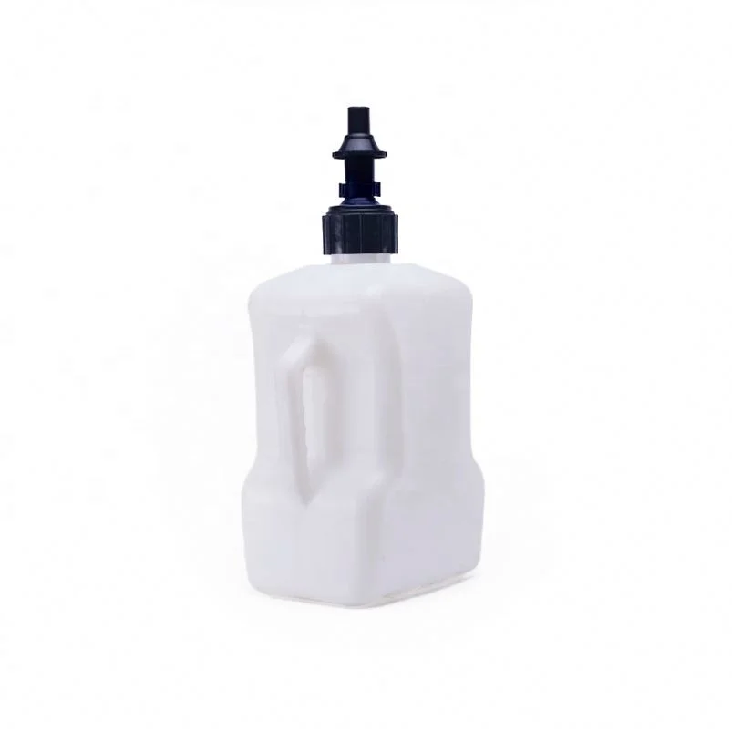 Motorcycle Tools 20 Liter Portable Plastic Rapid Fuel Jug Fast Jerry Fuel Storage Can in White With Black Cap