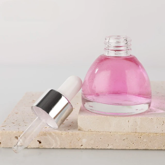 Oval glass dropper 30ml gradient color glass serum essential oil bottle 1oz  cosmetic oil bottle