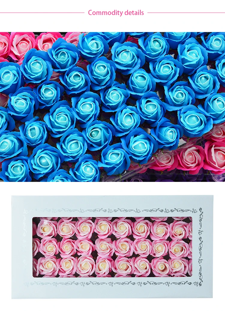 Wholesale Artificial Rose Flower Soap 50pcs Diy 3 Layer Soap Flower