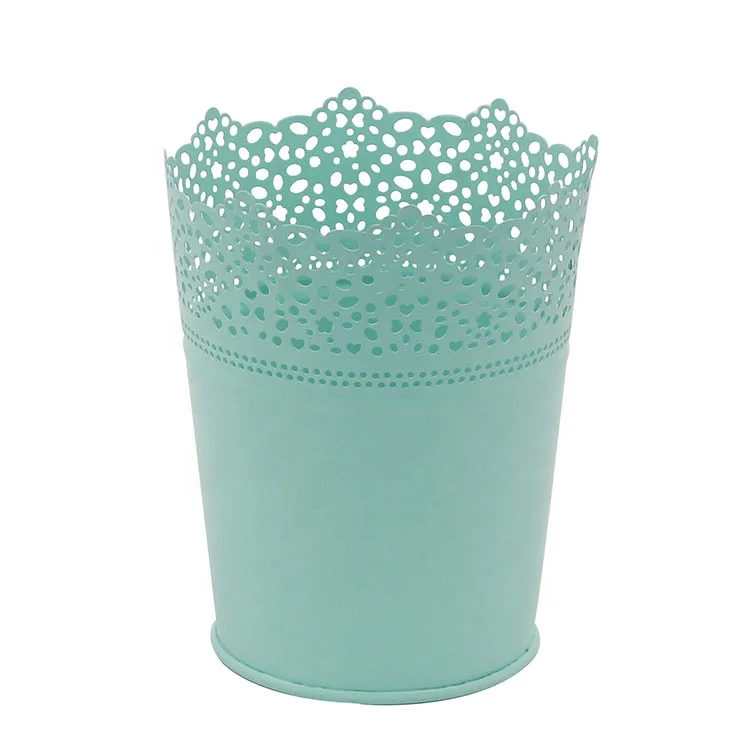 Декоративный полый кружевной держатель для хранения карандашей Металлический горшок для растений Железный цветочный плантатор оцинкованное ведро для цветов