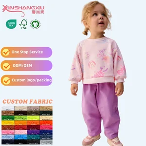 2026 Unisex Children Fall Clothing Set Casual 100% Cotton Eco-Friendly Letter Print Pullover Sweatsuit Kids Designer Sweat Suits