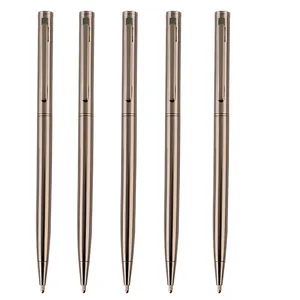 Wholesale Metal Electroplating Twist Ballpoint Pen With Customized Advertised Printed LOGO for Hotel Business Gift