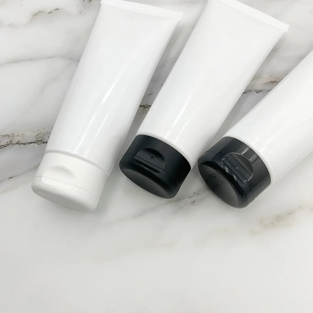Wholesale Empty 30ml 50ml 100ml 150ml White Plastic PE Cosmetic Squeeze Printing Tube with Flip Top Cover