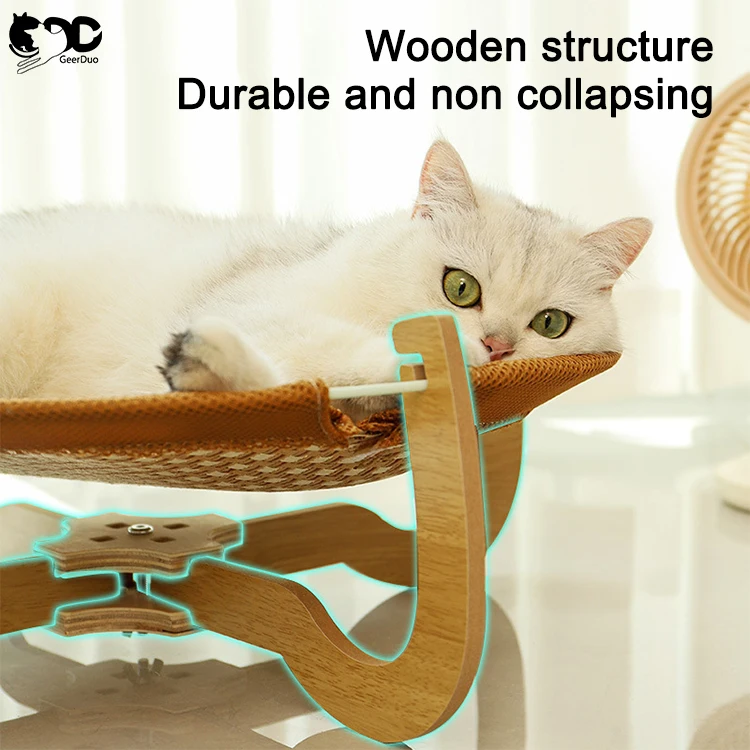 Geerduo Pet Customize Detachable Rattan Pet Cat Sleeping Cooling Elevated Bed for Cats Small Dogs