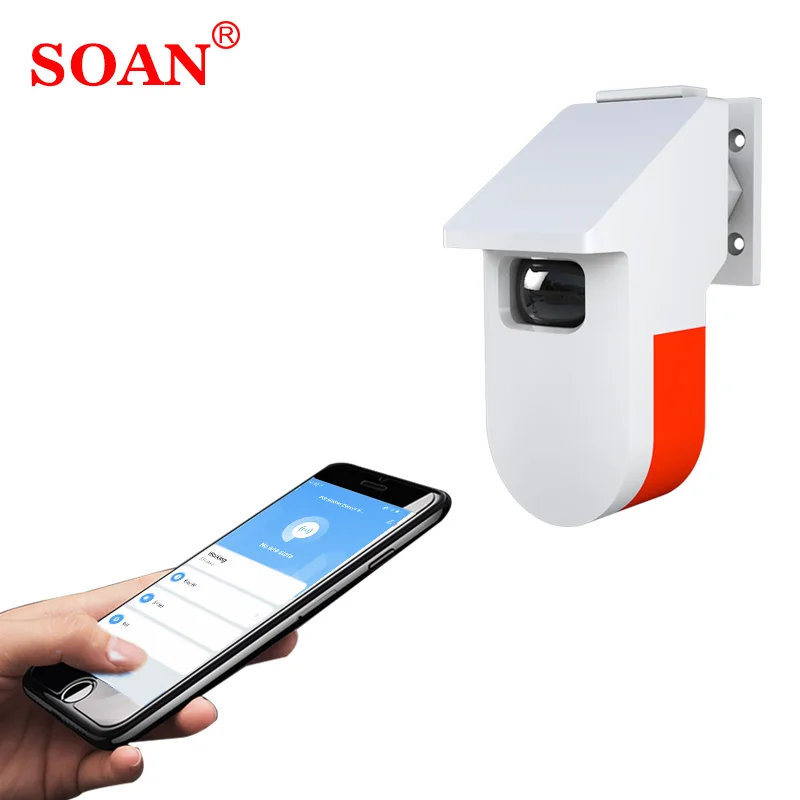 SOAN 433mhz Passive Infrared Sensor PIR Motion Detector 1200ma Battery