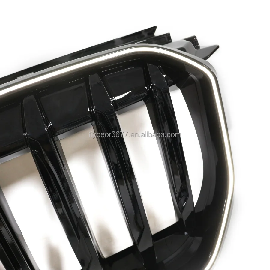 product tiypeor car front bumper led grille for bmw x1 u11 2023   2025 single bar led front bumper kidney grille mesh grille-6