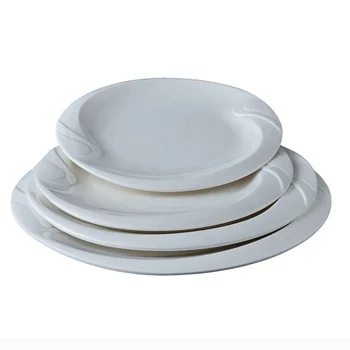 Wholesale plastic Charger dinnerware restaurant serving 9 Inch cheap bulk white round melamine plate