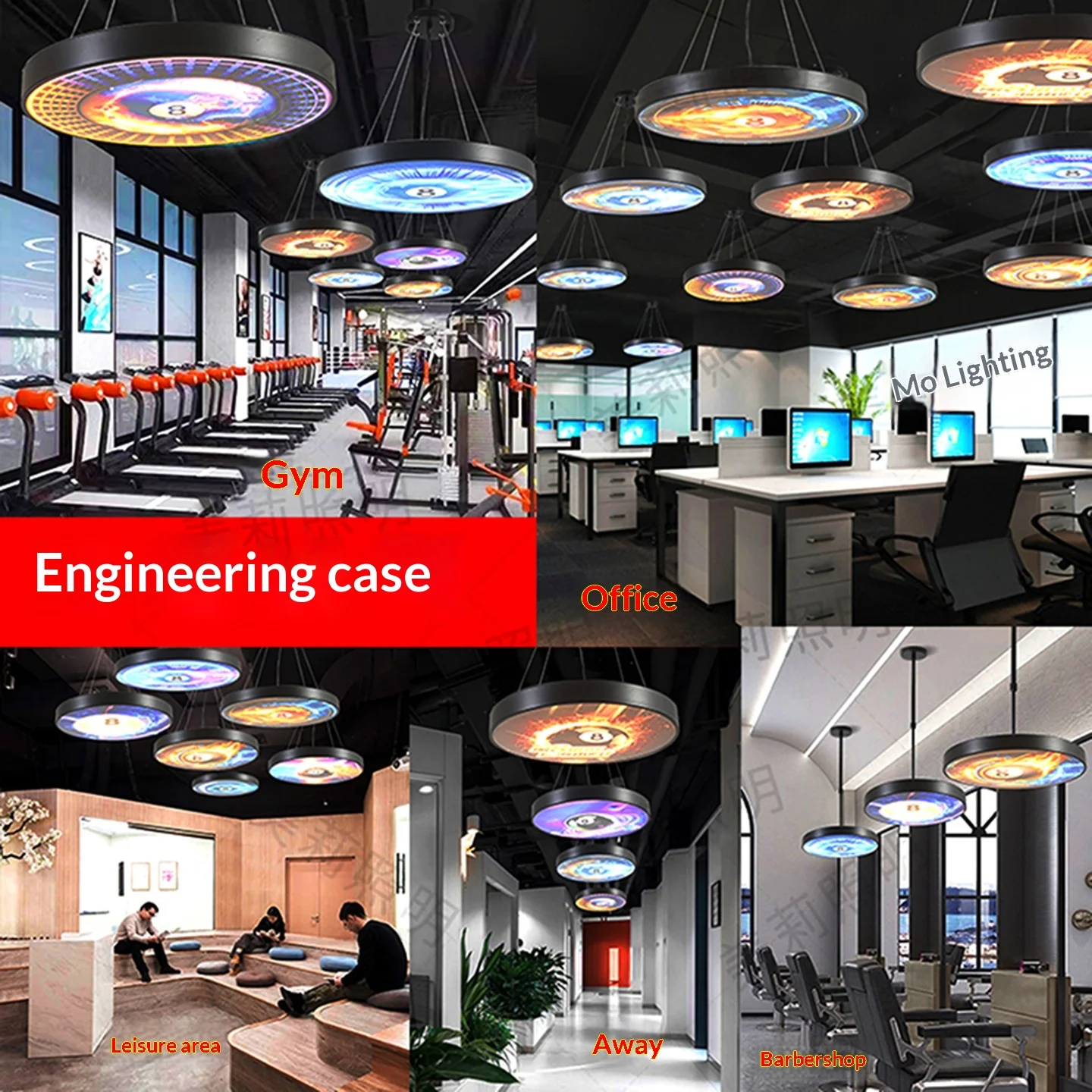 Pool Hall Chandelier E-Sports Club Gym Decoration Lights Bar Arcade Custom Starry Sky Pattern Atmosphere Lights Energy Efficient
