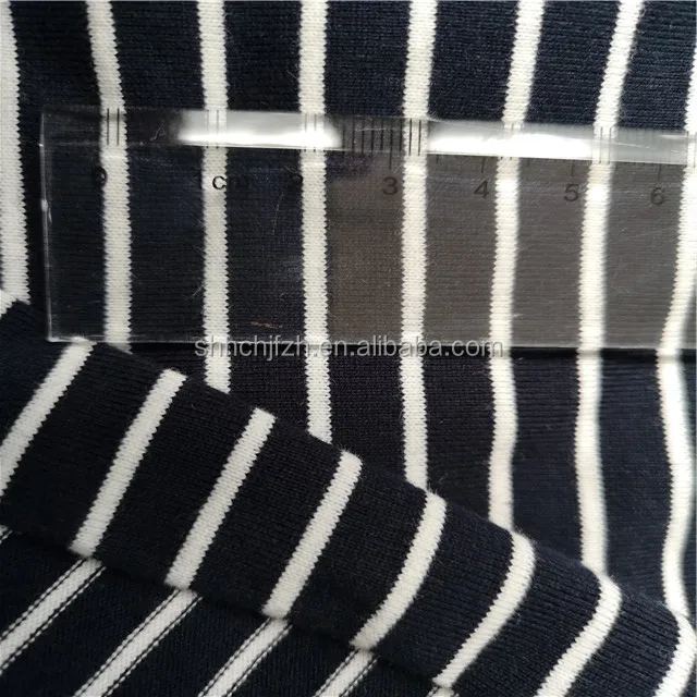 Г/кв. М хлопковая темно-белая полосатая трикотажная