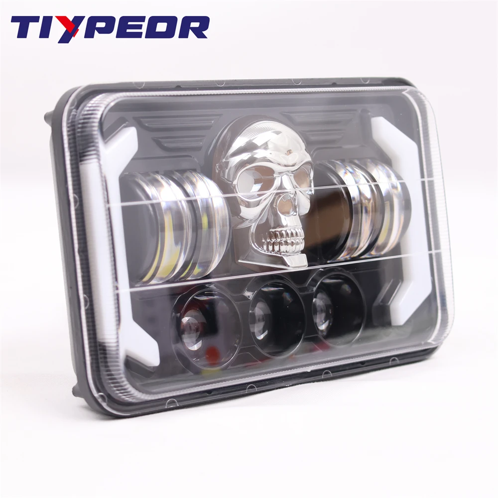 product tiypeor 5 inch led headlight square led drl headlamp for jeep wrangler off road vehicle drl motorcycle car light-2