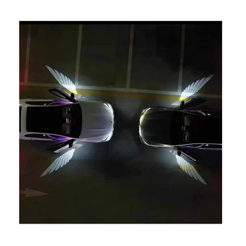 Factory wholesale Auto Decorative Light Car Laser Spot Projection Lamp Rearview Mirror Angel Wings HD Car Welcome Lights