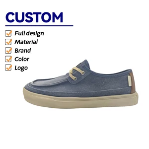 2026 Factory Custom Men's Casual Shoes New Style Vulcanized Canvas Loafers with EVA Insole Cushioning Slip-ons  All Seasons