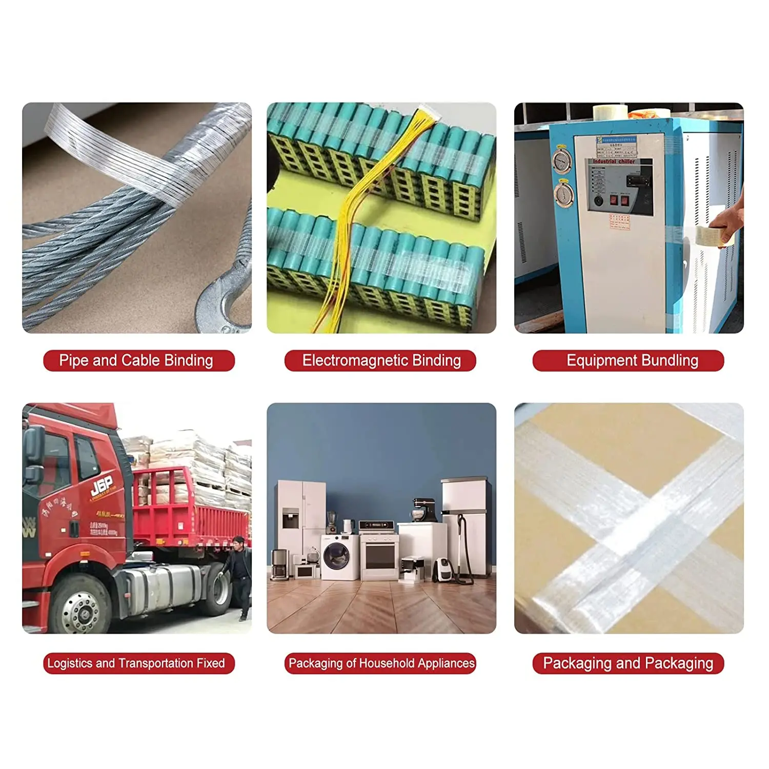 Reinforced Single Sided Filament Strapping Tape with High Viscosity and Strong Tensile Force for Heavy Duty Packing