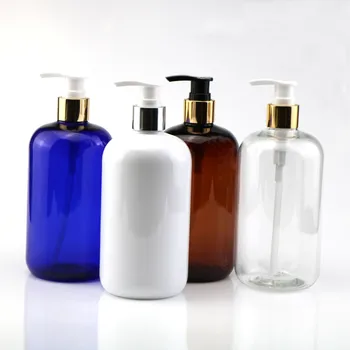 Plastic round shoulder bottle Shampoo Conditioner wash bottle Cosmetics plastic bottle 500ml PET