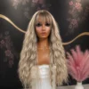 Parrucca Ondulata Naturale Biondo Cenere Balayage