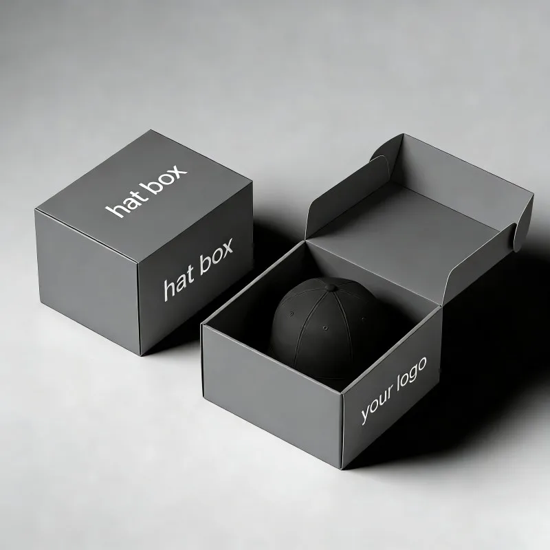 Cheap Recyclable Fashionable Retro Custom Shipping Paper Box Baseball Cap Top Hat Woolen Hat Accessory Packaging Box