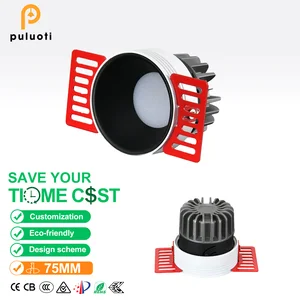 75mm 8W12W15W Modern-style Recessed Pre-installed Trimless Downlight Aluminum LED Spotlight Full-spectrum Eye-friendly of Indoor