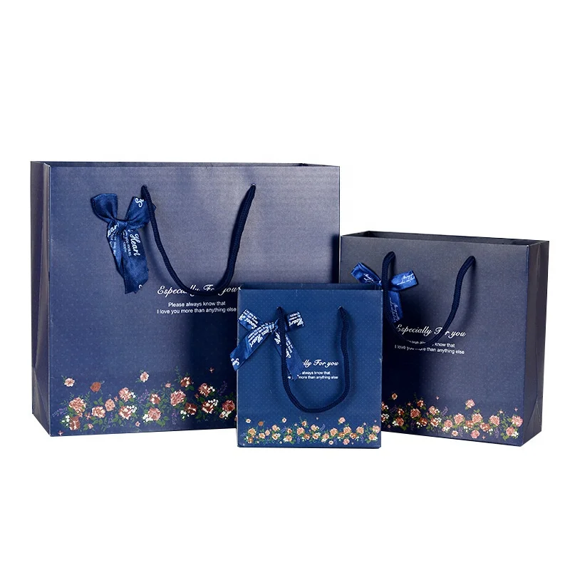Custom LOGO Printed Certified Cosmetic Garments Kraft Paper Bags with rope handle