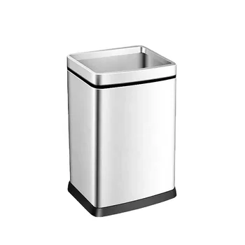 Commercial trash can shopping mall large capacity stainless steel trash can small peel box double layer household rectangular