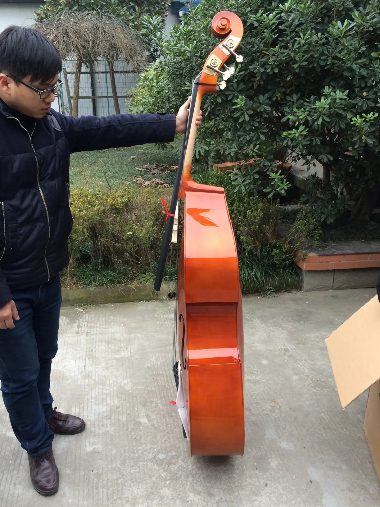 Student Double Bass 3/4 Upright Bass1/4 With Student Soft Bag And Student Hardwood Bow(bg001l