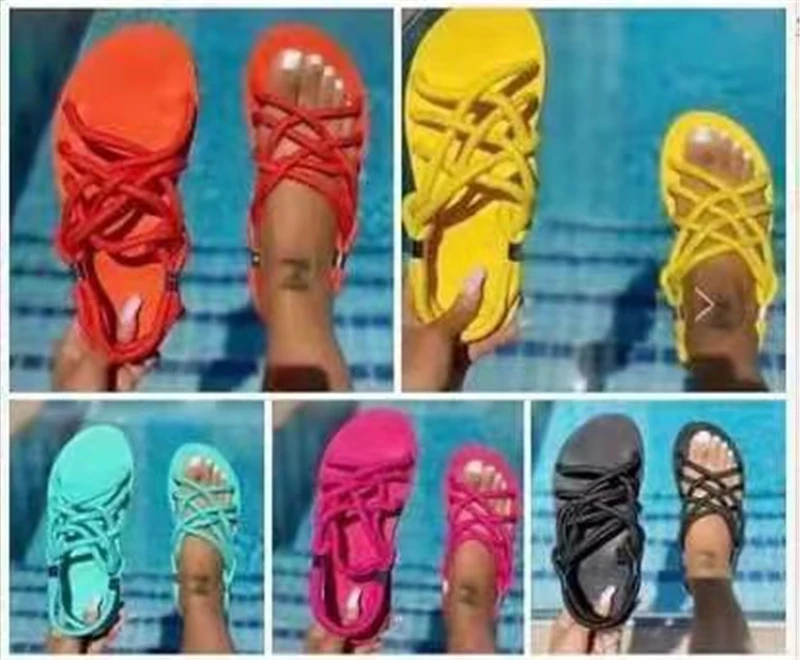 Las Mujeres De Cuerda De Cáñamo 2021 Sandalias De Mujer De Verano Tejido  Cruz De Pisos Ocasionales De Las Señoras Zapatos De Playa Calzado Mujer  Plus Tamaño 35-43 - Buy De Moda