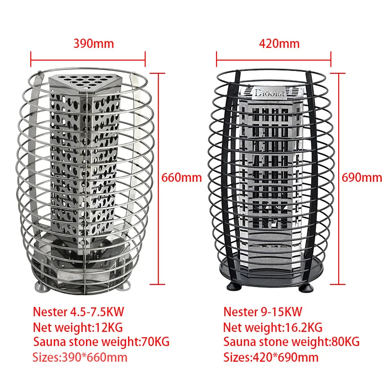 Smart New Design 2.4G WiFi Finnish Traditional 9-15kw Dry Steam Electric Sauna Stove for Both Resident and Commercial Sauna Use