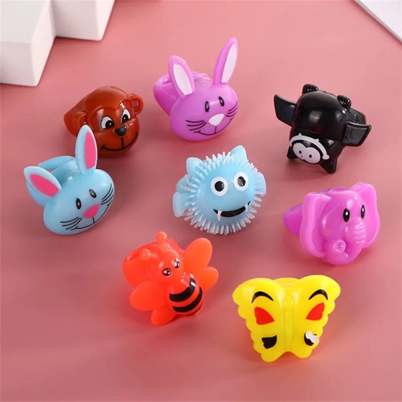 Different Shapes Soft Silicone Ring Flash Fluorescent Lamp LED Finger Jelly Rings Children Toys