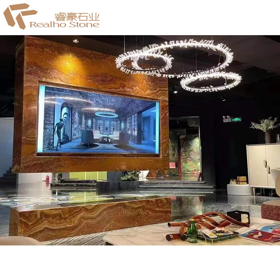 Factory Price Backlit Red Onyx Marble Stone Slab