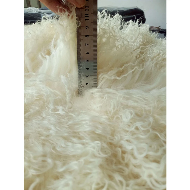 Длинные вьющиеся волосы из овечьей шерсти/монгольская меховая пластина из овечьей шерсти/готовая овечья кожа