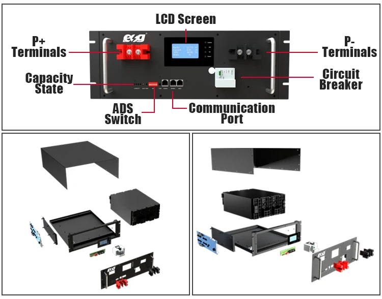 ESG 48V 100ah 200ah BMS LCD Monitor Household Energy Lead Acid Replacement Storage Lithium Battery 1000 ah battery