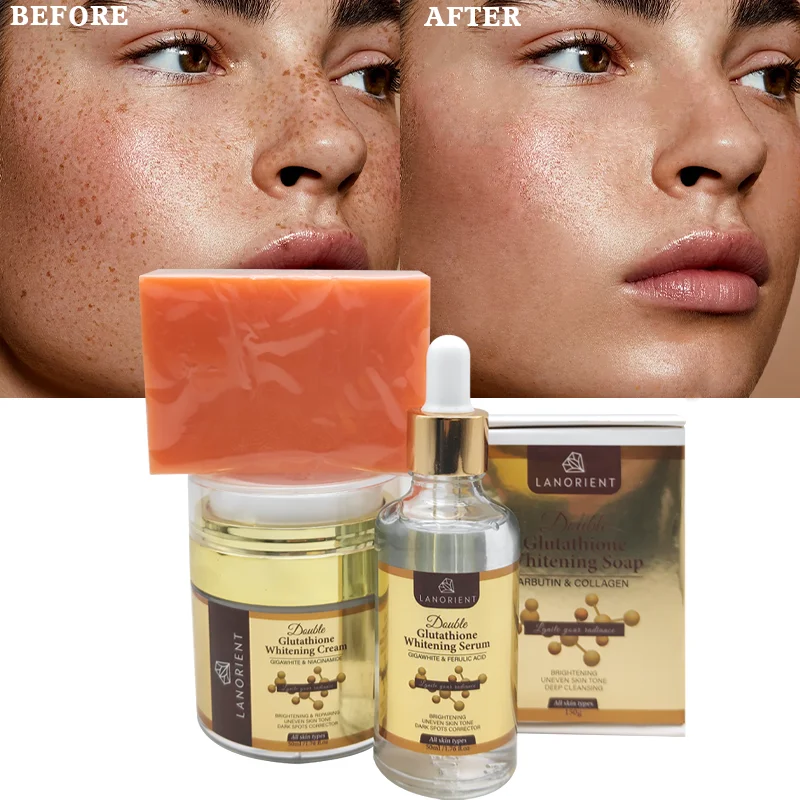 Private Label Skin Care Products Natural Organic Vitamin C Double  L-Glutathione Skin Whitening Korea Skin Care Set