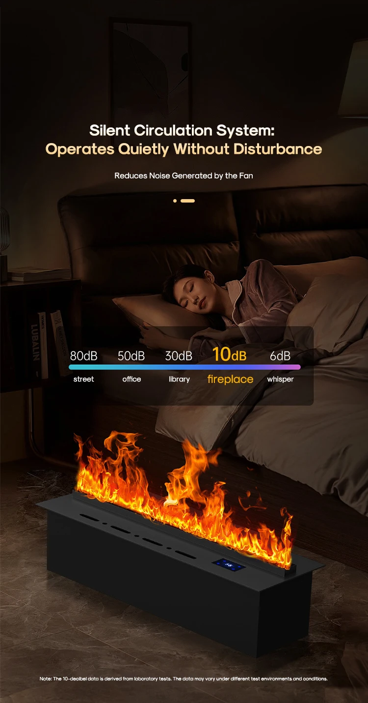 Modern WiFi-Enabled Steel Fireplace LED Light Built-In Remote Control ...