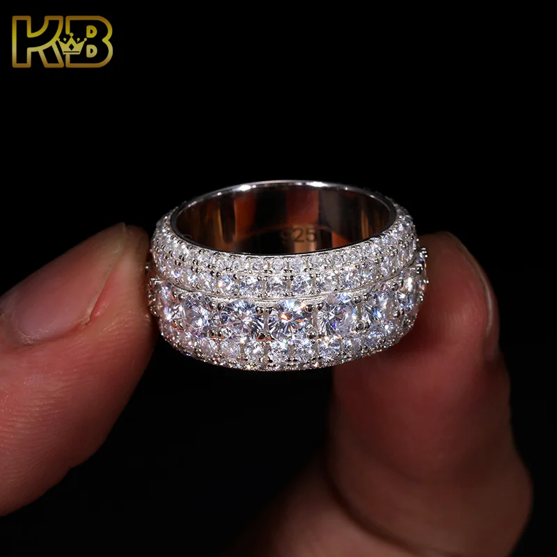 Anello in argento sterling vvs iced out moissanite uomo e donna_voghion.com