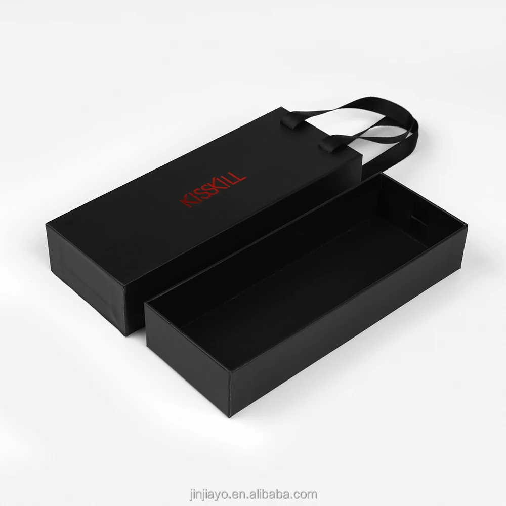 Boîte à tiroir en carton personnalisée avec logo élégant, revêtement UV et vernis, poignée intégrée, avec insert en mousse EVA pour montres, clés et parfums