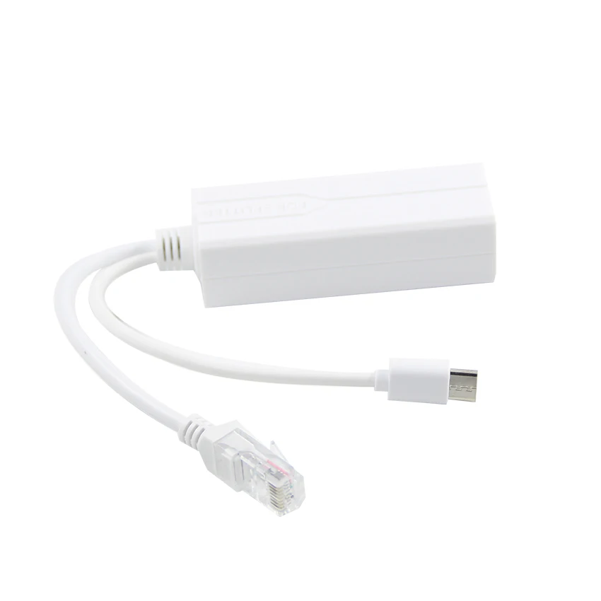Gigabit PoE Splitter Input 48V Output USB C 5V 2.4A with IEEE 802.3af/at Standard 10,100 Mbps for PoE IP Cameras