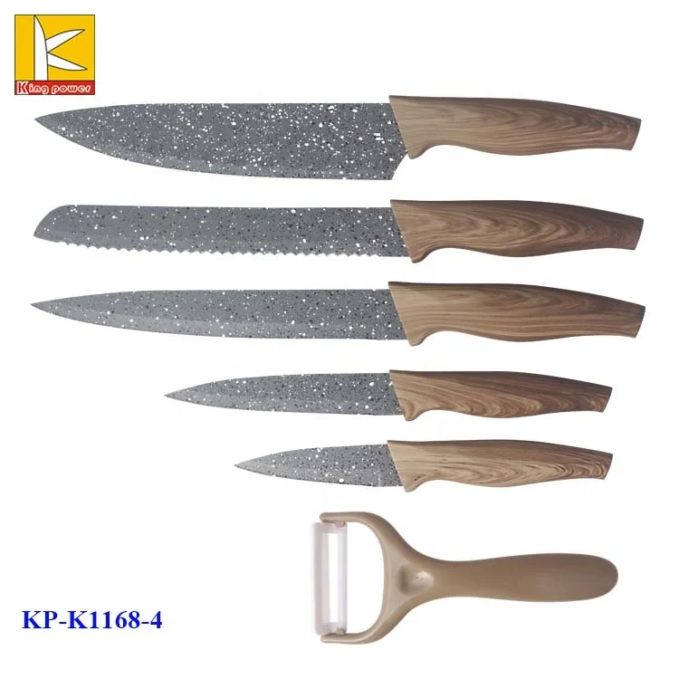 6 Piece Blue Soft Touch Non-Stick Paring Knife & Sheath Set, Plastic Sold by at Home